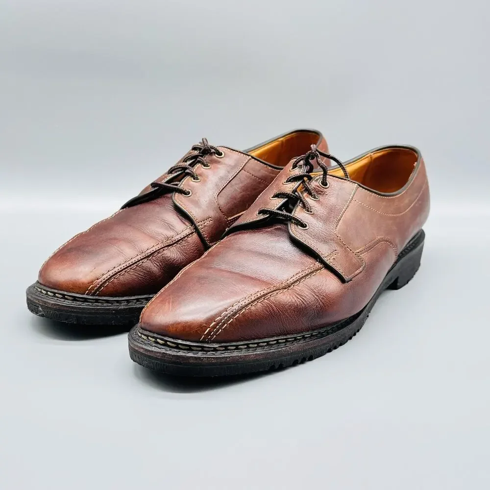 Allen Edmonds Shoes Mens 11 Brown Leather Derby Oxford Mapleton Split Toe USA